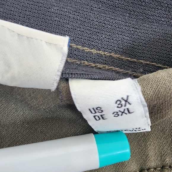 Denim&Co hunter green Women's plus size 3X pants with black pin stripes NWT - Picture 8 of 12